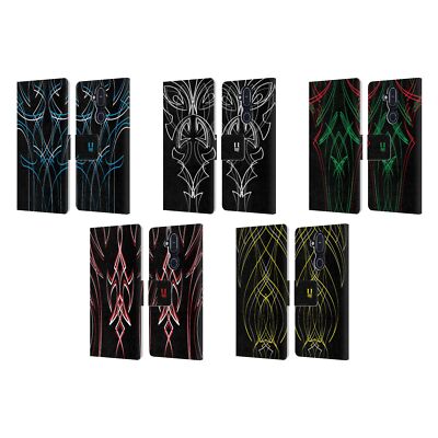 HEAD CASE DESIGNS PINSTRIPE TEMPLATE LEATHER BOOK WALLET CASE FOR NOKIA PHONES