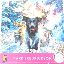 Dog Deer Raccoon Rabbit Squirrels Owl Fox 550 Piece Jigsaw Puzzle by Ceaco