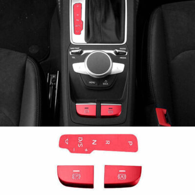Red Aluminum Electronic Handbrake Frame Cover Trim Fits For Audi A3 S3 2014-2020