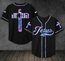 Jesus Cross Christian Bibles Baseball Jersey Shirt Hologram Style US SIZE XS-5XL