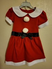 Girl's Santa Dress Velvet Size 1-2 Yrs