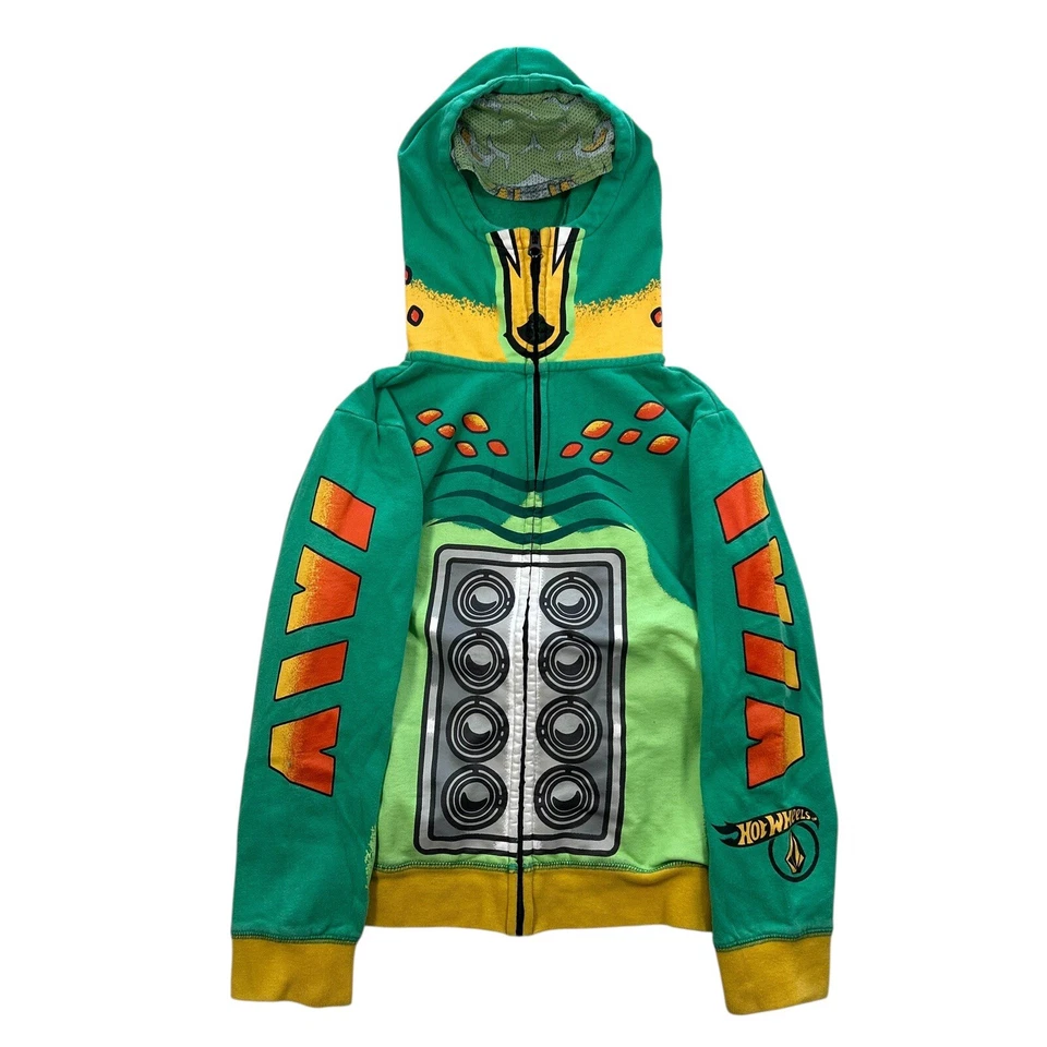 Volcom x Hot Wheels Full Zip Hoodie Viper Snake Graphic Mask Sweatshirt KIDS 7 - Image 2 of 4