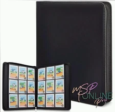 360 Card Pocket Binder with Zipper 9 Pocket Trading Cards Album Folder, Black