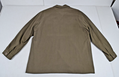 Vintage Pronto Uomo Jacket Size L 90s Lined Olive Drab Gabardine