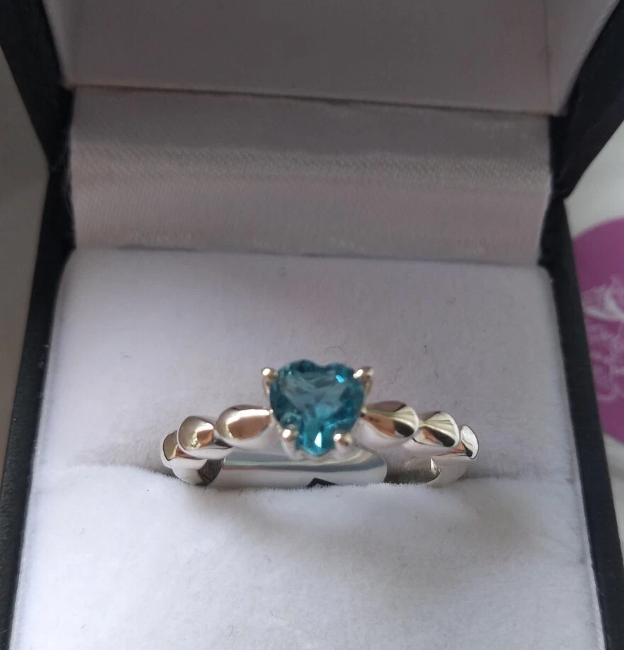 gemporia 925 sterling silver heart shaped swiss blue topaz ring