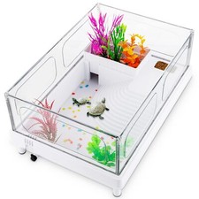 Turtle Tank Baby Turtle Aquarium Turtle Habitat with Basking Platform Multi F...