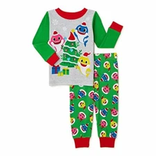 Brand New Pinkfong Baby Shark Christmas Pajamas - 2 Piece Set - 12 Months