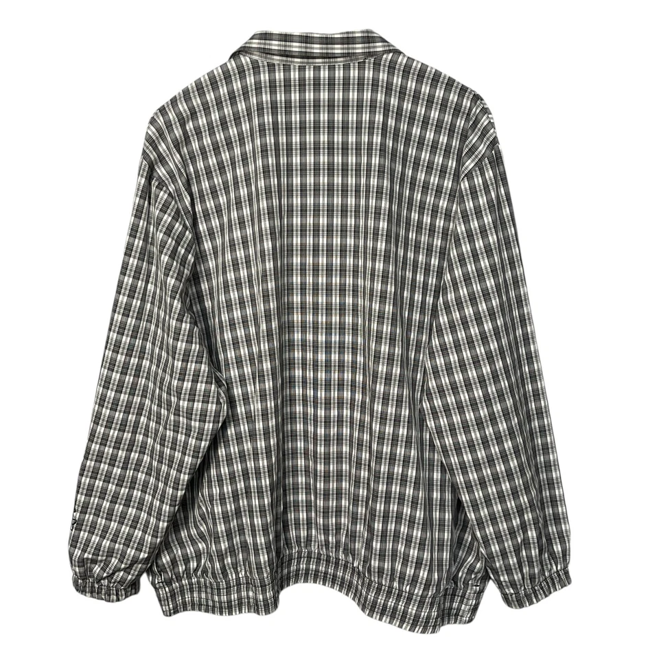 Chaqueta ligera Bon Worth para mujer talla XL gris floral a cuadros cremallera completa bolsillo Y2K Foto 4 de 4