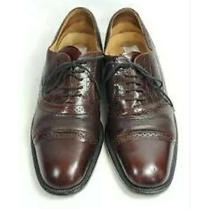 MEZLAN Taille 9 Marron Texturé Cuir à Lacets Robe Chaussures