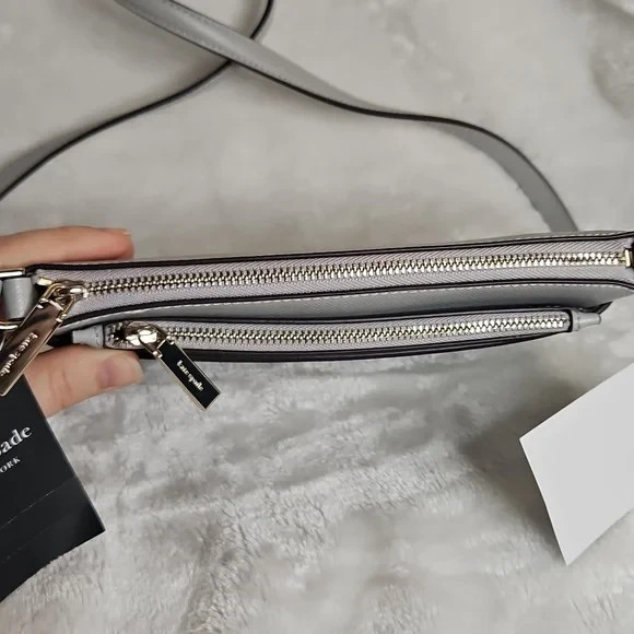 Kate Spade Sadie Saffiano Leather Top Zip Stone Crossbody Set Bag K7402 $249 thumbnail 7