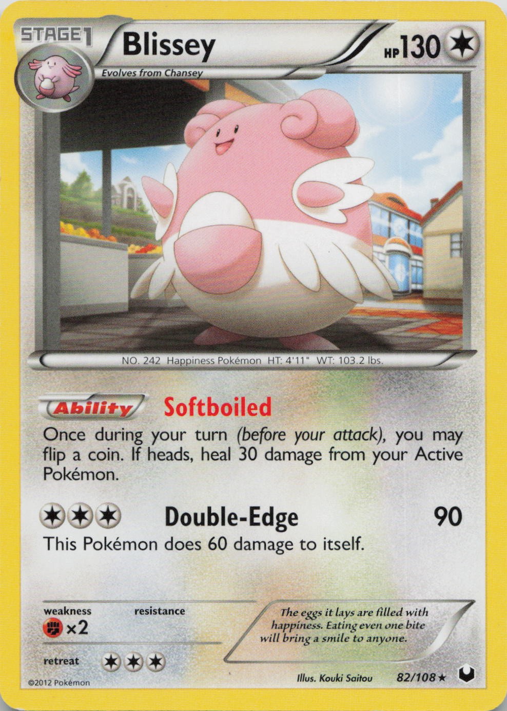 Blissey 82/108 Holo Rare Dark Explorers Pokemon Near Mint