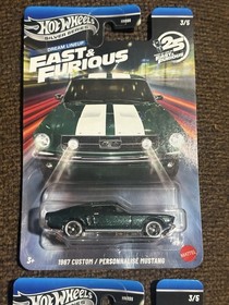 ONE Hot Wheels &lsquo;67 CUSTOM MUSTANG Fast & Furious Silver Series Dream Lineup NEW
