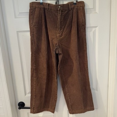 Vintage Covington Pants Mens 38x29 (36x26 Actual) Brown Corduroy Pleated  FADED