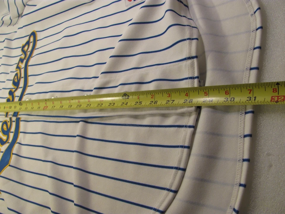 Milwaukee Brewers Baseball Jersey Mens L 42 80s Pinstriped White Rawlings USA - Image 4 of 4