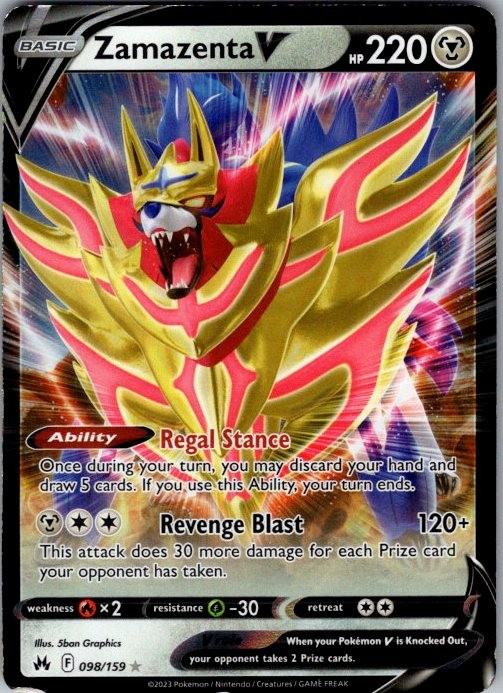 Zamazenta V Holo Ultra Rare SWSH: Crown Zenith 098/159 LP