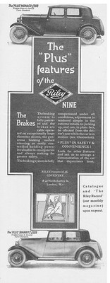 Riley Motor Cars Oldtimer Werbung 1931 #1