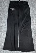 Ed Hardy Womens Black Sweatpants Large Broken Heart Fairy Tales Graphic