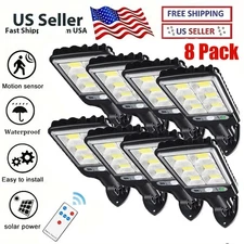 8PCS Outdoor Solar Wall Light LED Motion Sensor Bright Flood Street Lamp 3 Modes