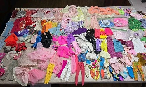 Large Group Of 1960's -70's Vintage Barbie Clothing And Accessories