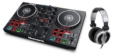 Hochwertiger DJ-Controller für Einsteiger von Numark mit wertigem DJ-Kopfhörer