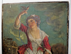 ZS Estate Antique Nicolas Lancret Style Painting Girl & The Escaped Bird fm Cage — photo 6