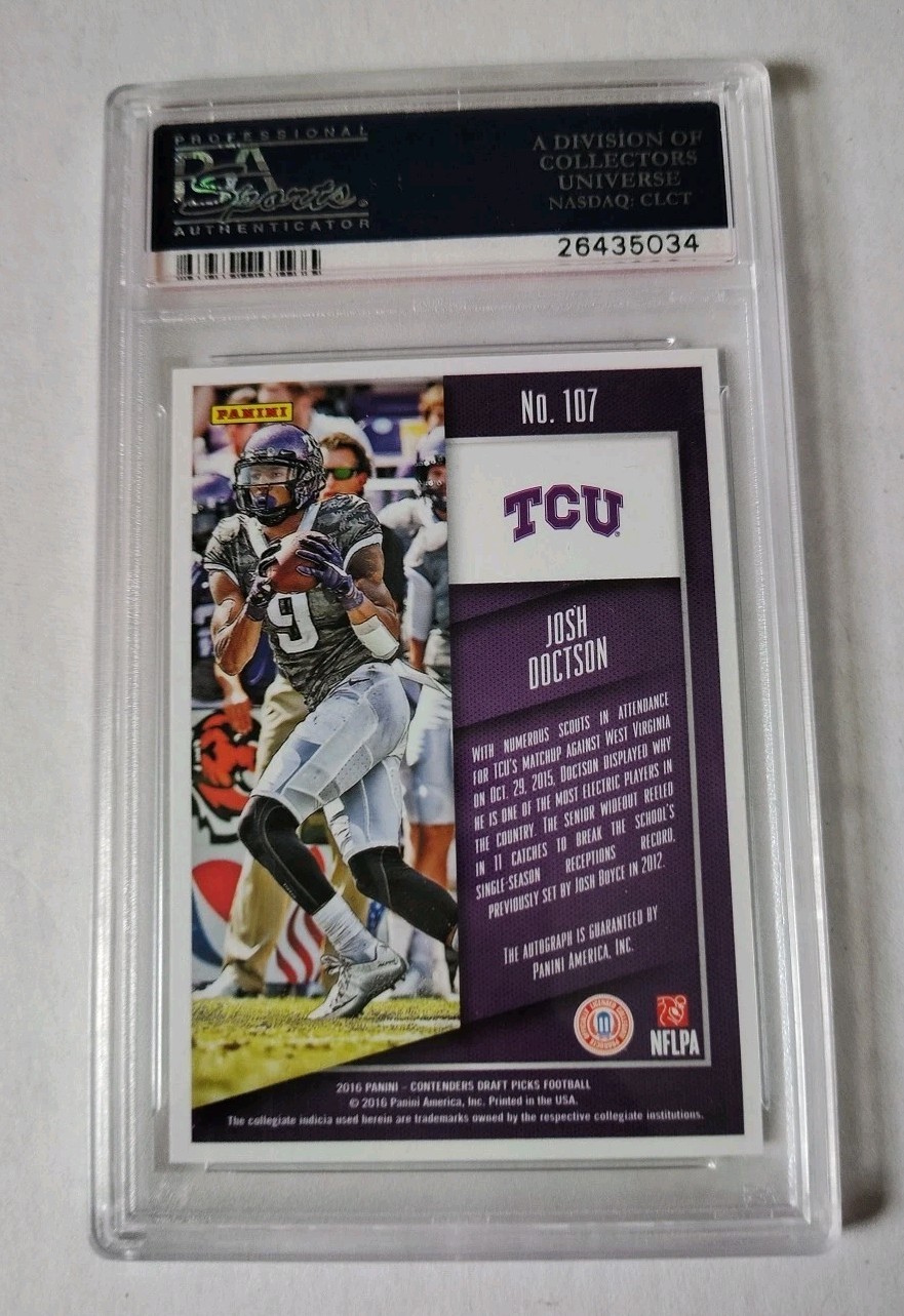 2016 Contenders Draft Picks Josh Doctson Bowl Ticket RC Auto #/99 PSA 9  view 2