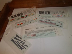 AIRLINERS DECALS COLLECTION OF 6   DECALS FREE POST  WITH ALL ADDITIONAL DECALS