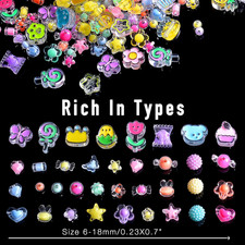 0.5 Lb DIY Kawaii Acrylic Beads Set, Bulk Pack, Cute Plastic Charm Beads for ...