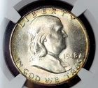 1948 D 50C FRANKLIN HALF DOLLAR NGC MS64 FBL DDR FS-801 MS 64 Holder ERROR! No D