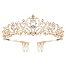 Crystal Tiara Crowns For Women Girls Princess Elegant 1Pcs Gold Crown 1PCS
