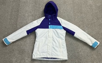 Burton Dryride Ski Snowboard Jacket Size Small White Purple Blue
