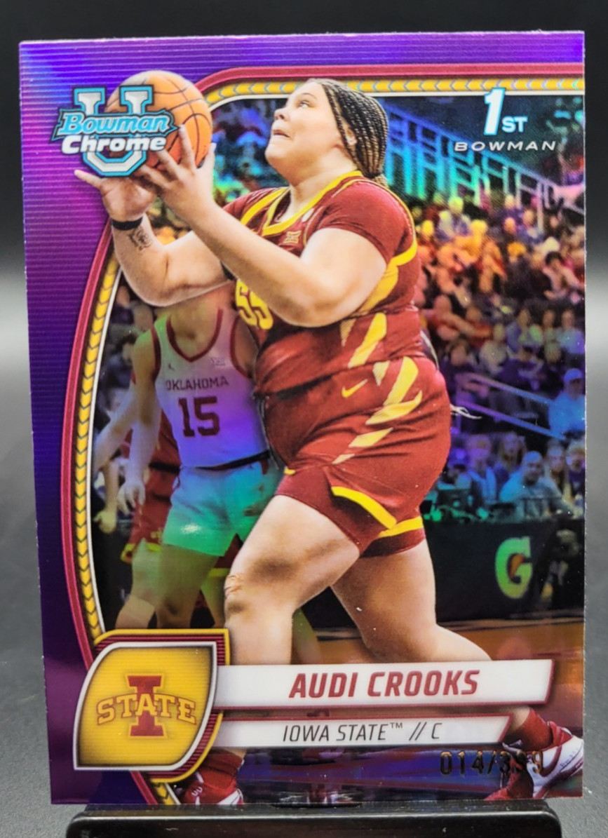 2024-25 Bowman Chrome U Audi Crooks #9 1st Purple Refractor /399 Iowa State 