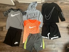 7 PIECE LOT Boys Nike 3 Athletic Shirts 1 Hoodie  3 Shorts 4/5 Euc