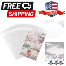 100 Pack Acid-Free 5 1/2 x 8 1/8 inches Crystal Clear Sleeves Storage Bags fo...