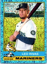 2025 Topps Heritage #634 Leo Rivas Light Blue Sparkle Mariners High Number
