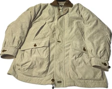 VTG Rainforest Men Barn Chore Coat Jacket M Tan Down Filled Removeable Zip Liner