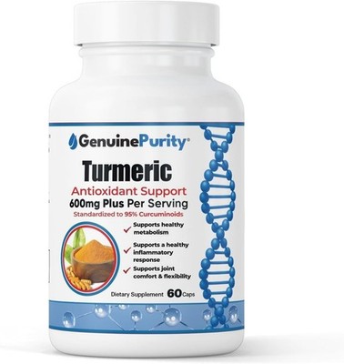 Turmeric Curcumin Complex 95% Curcuminoids w/ BioPerine, 60 Capsules, USA Made