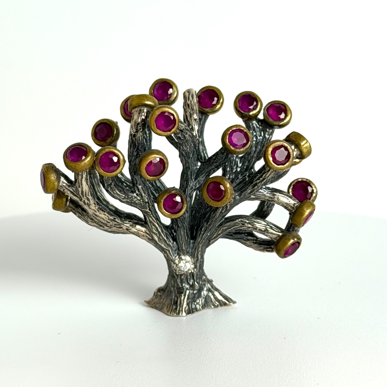 Bora Sterling Silver 925 Tree with Ruby Pendant - image 1