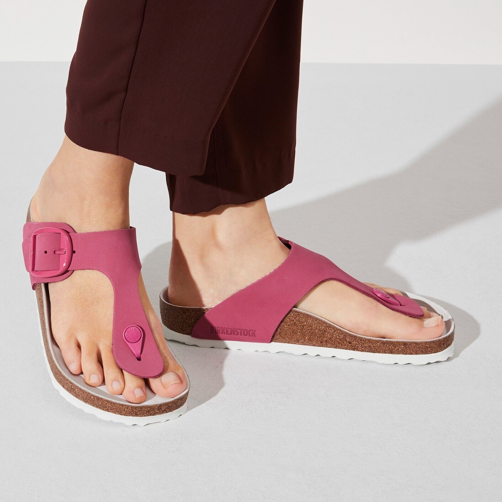 Birkenstock Women's Gizeh Big Buckle Nubuk Fuchsia Tulip Sandal US5 EU36 1022558 image 2