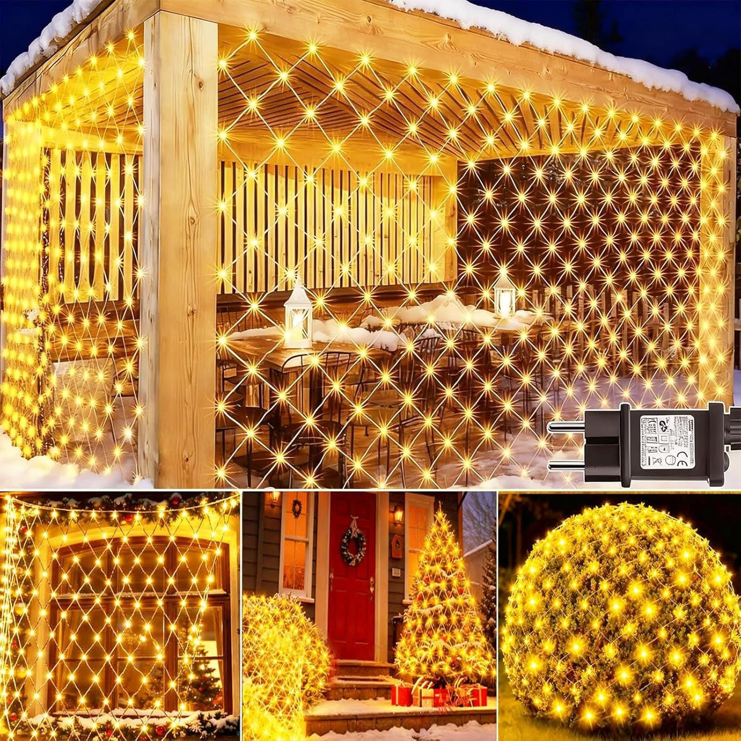Rete Luci LED 3x2m per Gazebo e Siepi: Impermeabile con 8 Effetti