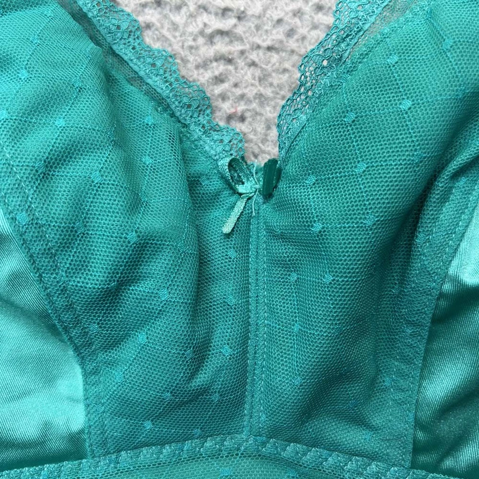 Sujetador Rhonda Shear XXL Bralette 676 Retro Pin-Up Inalámbrico Verde Azulado Foto 4 de 4