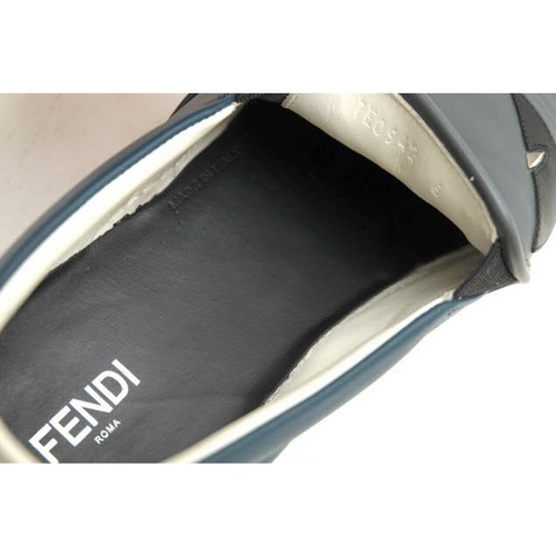 FENDI BAG BUGS Monster Slip-on Sneakers Men’s Logo Size EU40.5 US7 Navy Leather - Picture 8 of 24