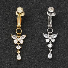 Faux Fake Belly Butterfly Fake Belly Piercing Butterfly Clip On Umbilical Navel