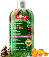 Milva Pine Tar Shampoo for Seborrheic Dermatitis - 200ml Natural Dandruff Shampo
