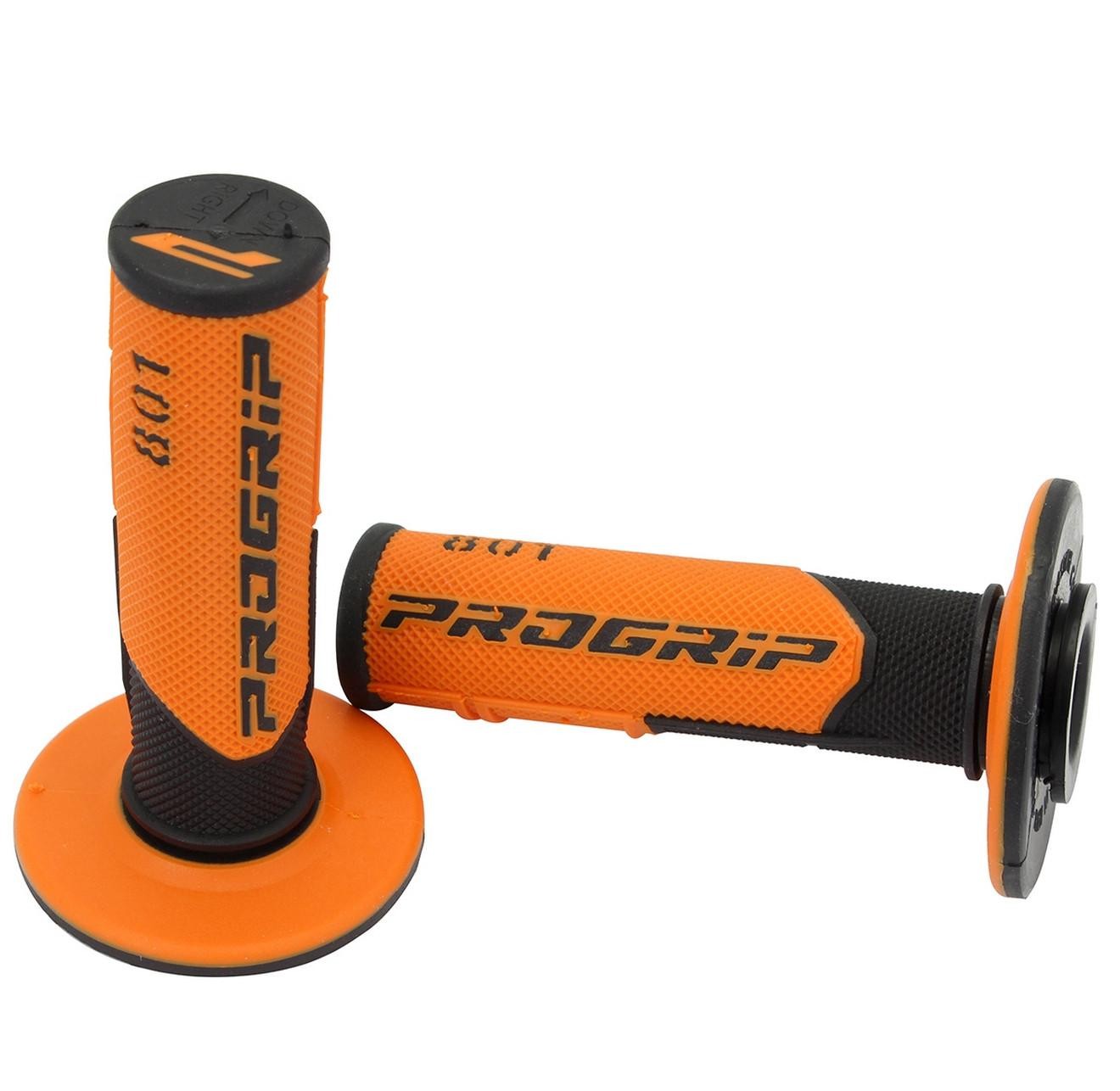 Poignée ProGrip 801 cross enduro pour moto bicolore noir orange