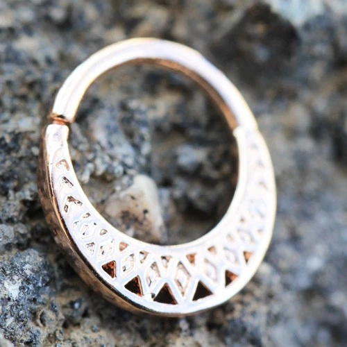 Rose Gold Plated Made for Royalty Annealed Tribal Septum Ring 1.2mm x 8mm - Image 2 of 3