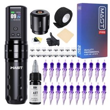 Mast Tattoo Fold2 Pro Tattoo Gun Kit Complete 2000mAh Battery FREE SHIP