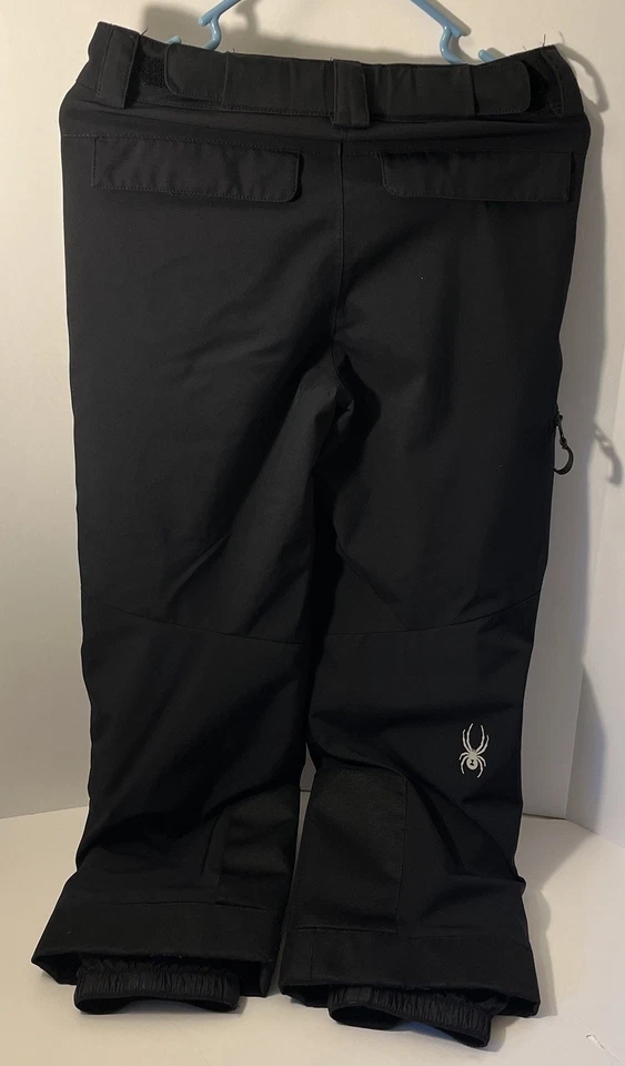 Pantalones de esquí Spyder negros talla 12 niños bolsillos con cremallera y gancho/bucle en abundancia Foto 2 de 4