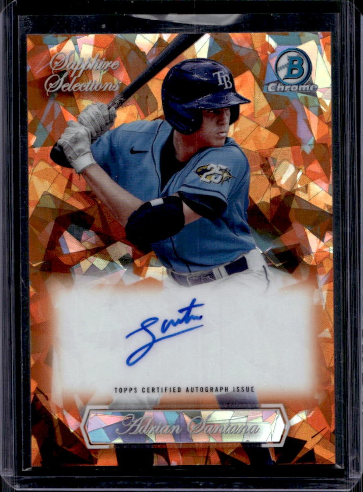 2023 Bowman Draft Sapphire Adrian Santana Selections Auto Orange Refractor #/25