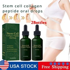 2PCS Stem Cell Collagen Peptide Oral Drops Firm Sagging Skin Reduce Wrinkle 30ml